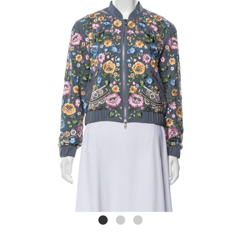 NEEDLE & THREAD Floral Print Bomber Jacket SMALL